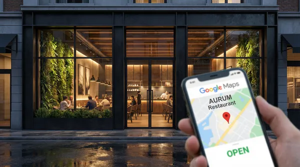 SEO local restaurant avec Google Maps sur smartphone