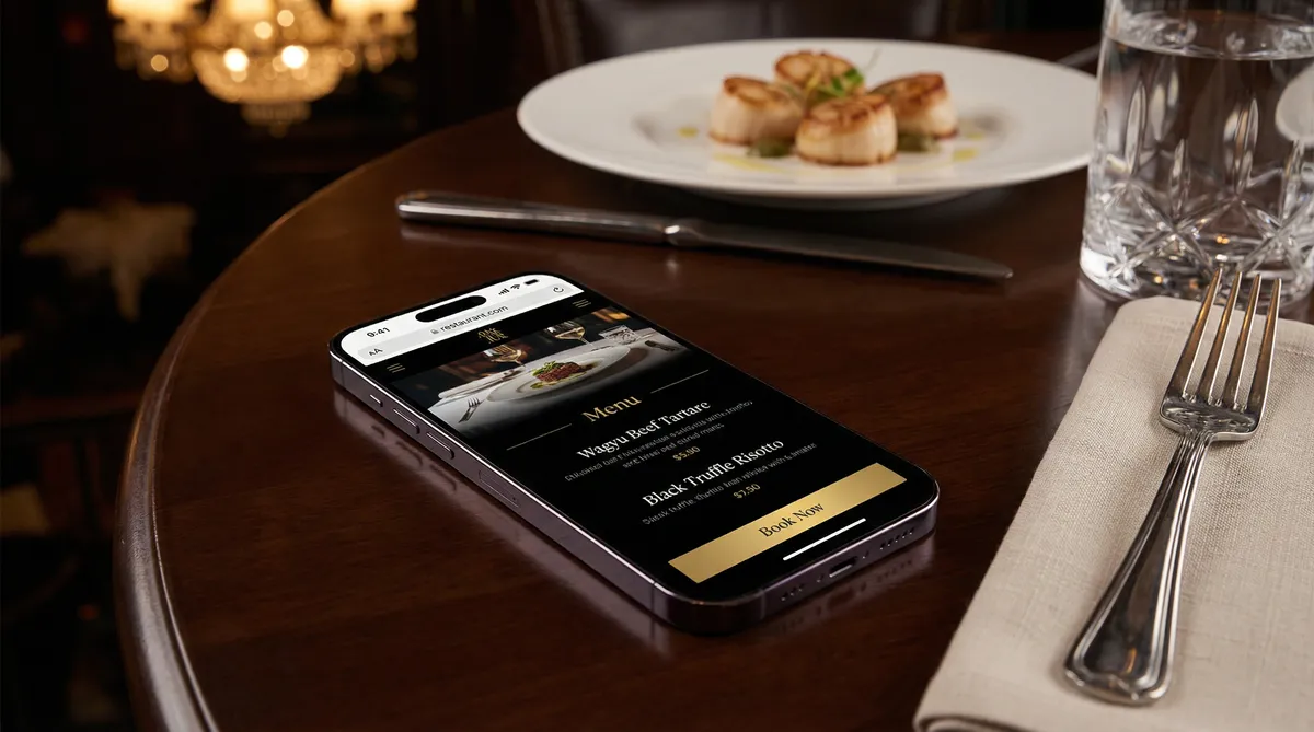 Site web restaurant Site web restaurant sur mobile avec menu et réservation